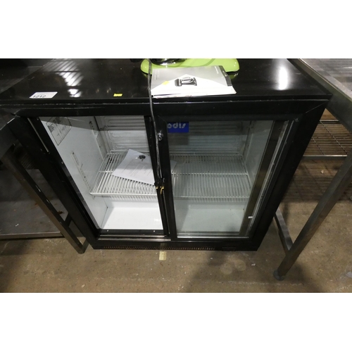 1212 - A commercial counter height 2 door bottle display fridge by Prodis type DBQ220LS - tested working - ... 