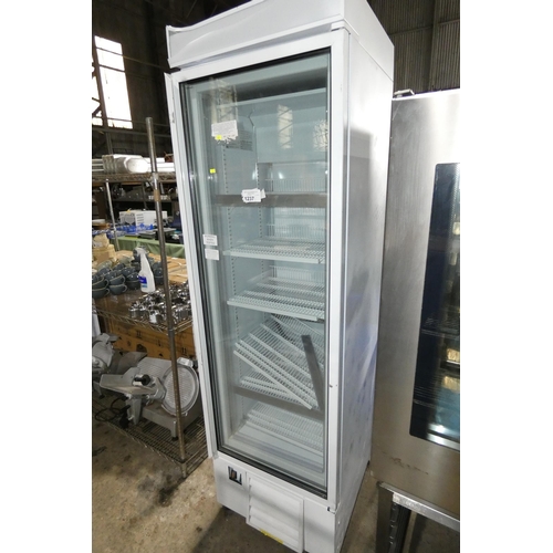 1237 - A tall display fridge by Lowe type G4 (light box requires a repair) - trade. Tested Working