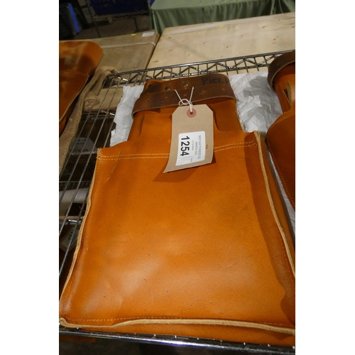 1254 - A leather, waist half apron by Pier Point with a pouch