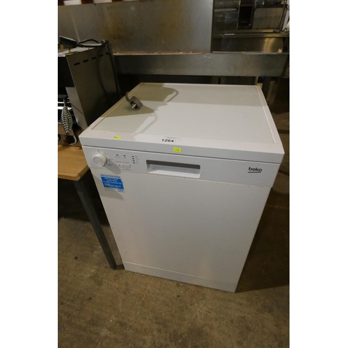 1264 - A white under counter dishwasher by Beko - trade