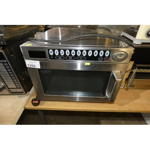 1266 - A commercial stainless steel microwave oven by Samsung type CM1929 1850W - tested working - trade