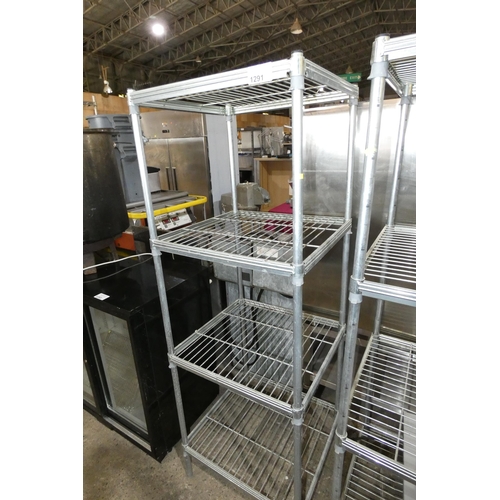 1291 - A catering type rack with 4 shelves approx 59x56x170cm