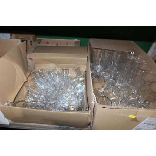 1082 - A quantity of various drinking glasses, contents of 1/2 a shelf