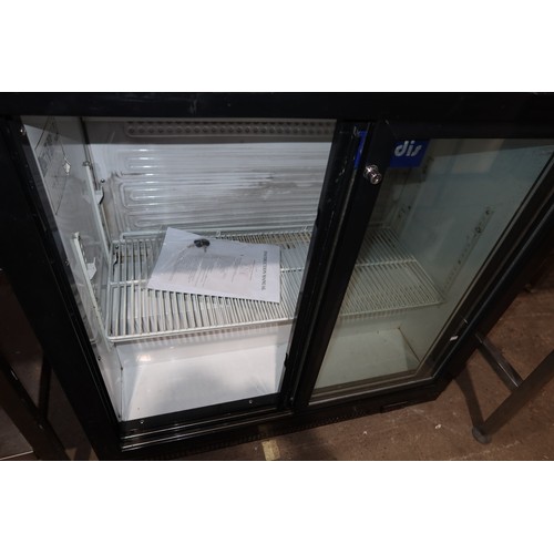 1212 - A commercial counter height 2 door bottle display fridge by Prodis type DBQ220LS - tested working - ... 