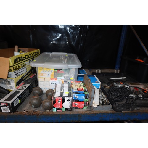 2009 - A quantity of various items including a McCulloch MAC335 petrol engine chainsaw, a PBX cordless dril... 