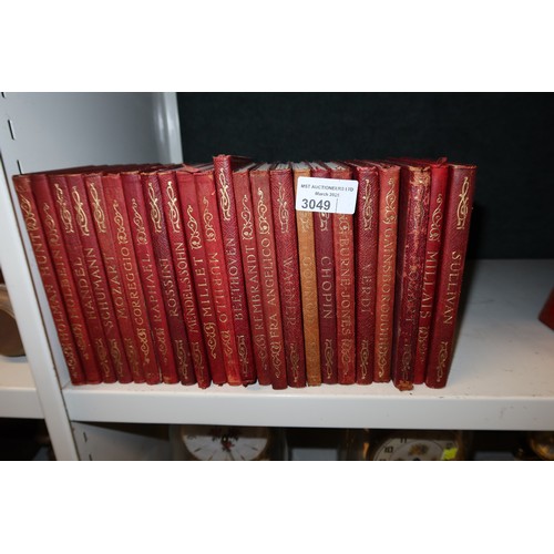 3049 - A small collection of vintage leather bound poetry books (one shelf)