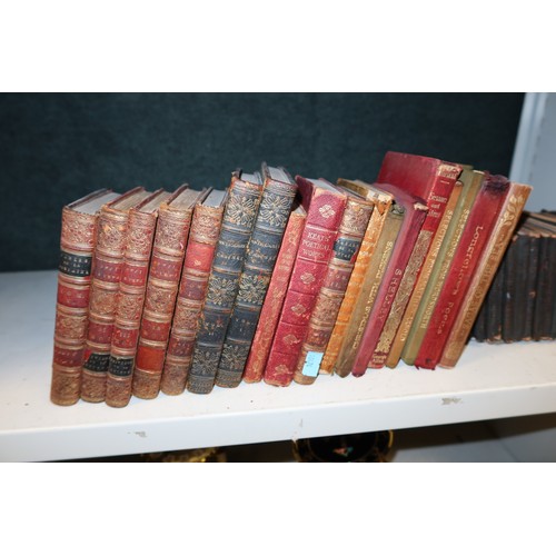 3049 - A small collection of vintage leather bound poetry books (one shelf)