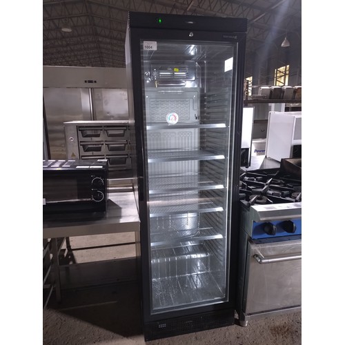 1004 - A commercial tall black display fridge by Tefcold type CEV425-i - tested working trade