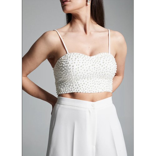 365 - 1 x Rowley Hesselballe Lara pearl embellished crop top  RRP £149 (was originally much higher than th... 