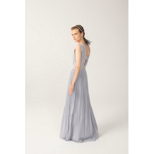 429 - 1 x Rowley Hesselballe Jemre grey pleated bridesmaid dress RRP £ 99(was originally much higher than ... 