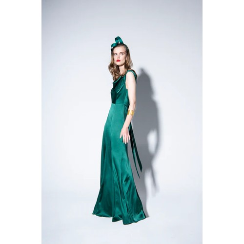 441 - 1 x Rowley Hesselballe Mira green silk evening dress RRP £249 (was originally much higher than this)... 