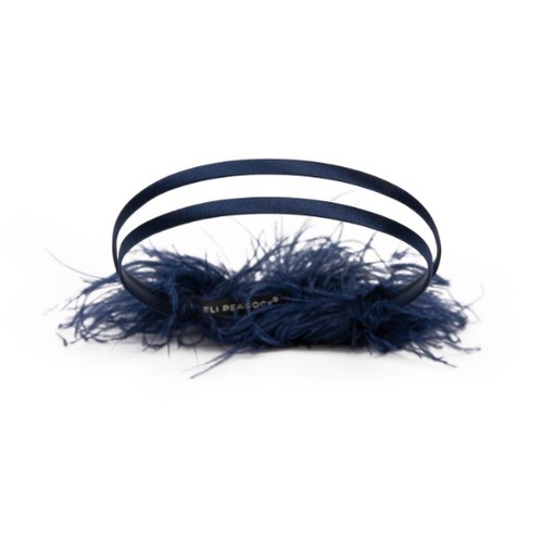 733 - 3 x Eli Peacock X Rowley Hesselballe Mala Ostrich feather headbands comprising 1 x pink, 1 x white a... 