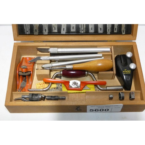 A vintage Trix X-Acto modelling tool set in a wooden box including