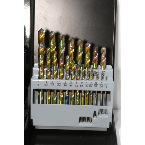 3 x drill bit sets in metal cases comprising 1 x 25 piece HSS 1mm to ...