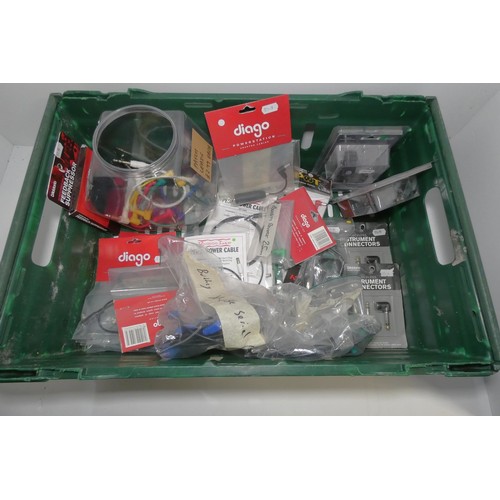 A quantity of various cables and connectors to include instrument ...