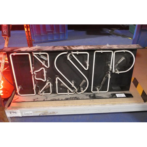 1 x ESP light up sign - light requires attention