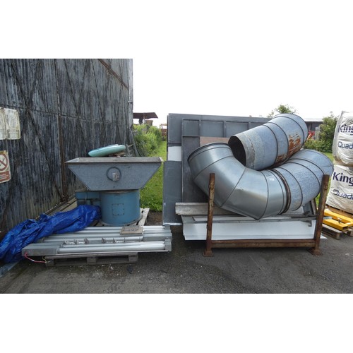 6801 - 1 x large spray booth with fan, lights etc, contents of 2 pallets and 1 stillage which is not includ... 