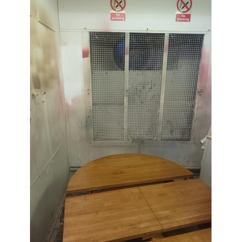 6801 - 1 x large spray booth with fan, lights etc, contents of 2 pallets and 1 stillage which is not includ... 