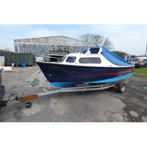 6799 - 1 x 16ft Mayland E-500 fishing boat, fitted with a Garmin fish finder and a Four stroke Mercury 30hp... 