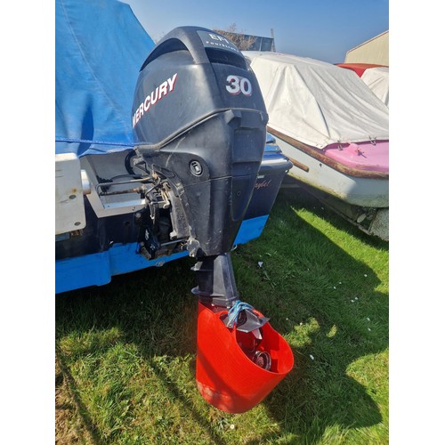 6799 - 1 x 16ft Mayland E-500 fishing boat, fitted with a Garmin fish finder and a Four stroke Mercury 30hp... 