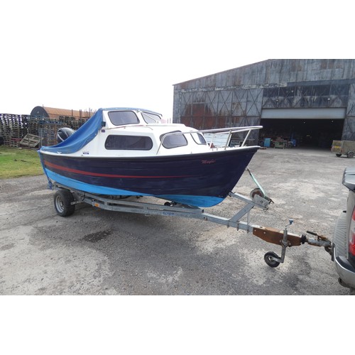6799 - 1 x 16ft Mayland E-500 fishing boat, fitted with a Garmin fish finder and a Four stroke Mercury 30hp... 