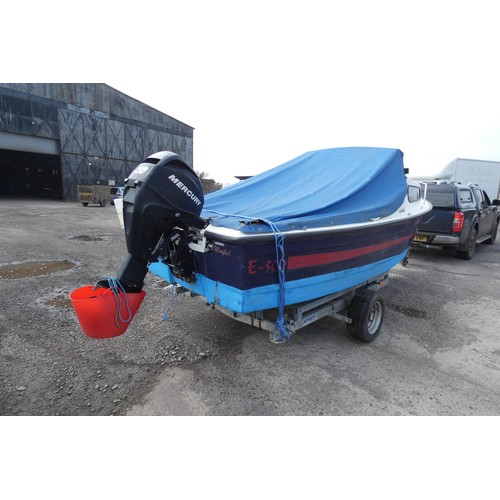 6799 - 1 x 16ft Mayland E-500 fishing boat, fitted with a Garmin fish finder and a Four stroke Mercury 30hp... 