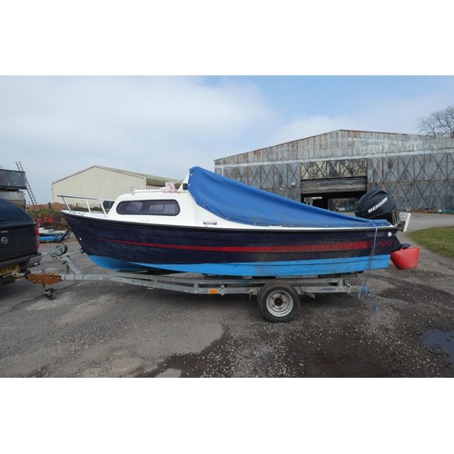6799 - 1 x 16ft Mayland E-500 fishing boat, fitted with a Garmin fish finder and a Four stroke Mercury 30hp... 