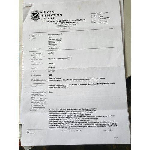 6800 - Manitou MLT 629 Turbo Telescopic handler, complete with Pallet forks
Registration number: W499 JJW
T... 