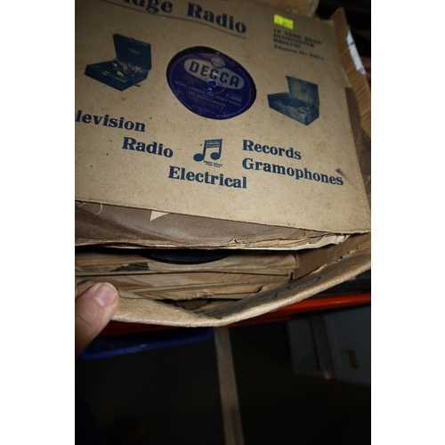 A large quantity of old gramophone 78rpm records in 2 boxes