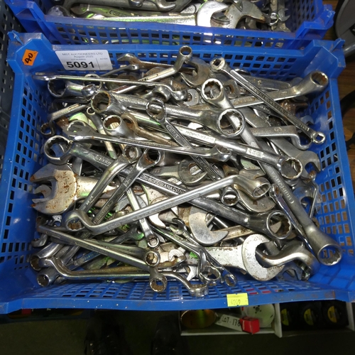 5091 - 1 box containing a quantity of various spanners