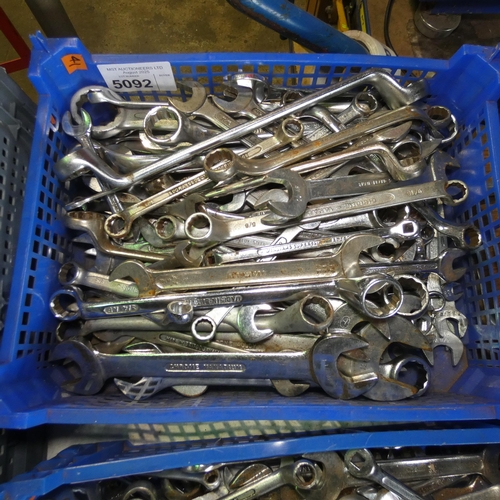 5092 - 1 box containing a quantity of various spanners