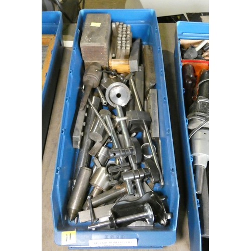 5104 - 1 x blue plastic box containing a quantity of various engineering related items