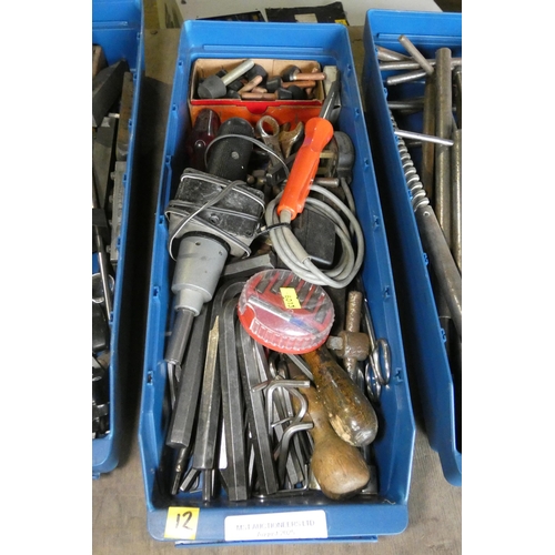 5105 - 1 x blue plastic box containing a quantity of various engineering related items