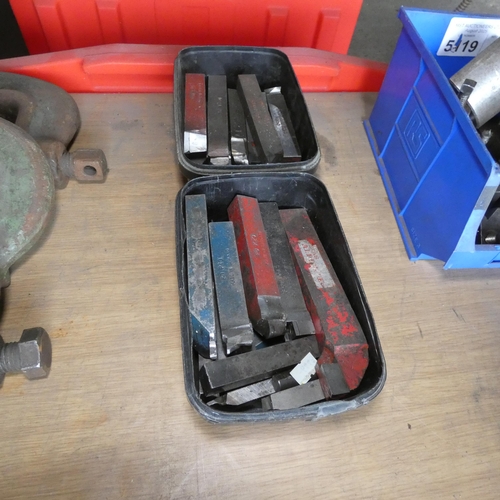 5117 - 2 boxes containing a quantity of various lathe cutting tools