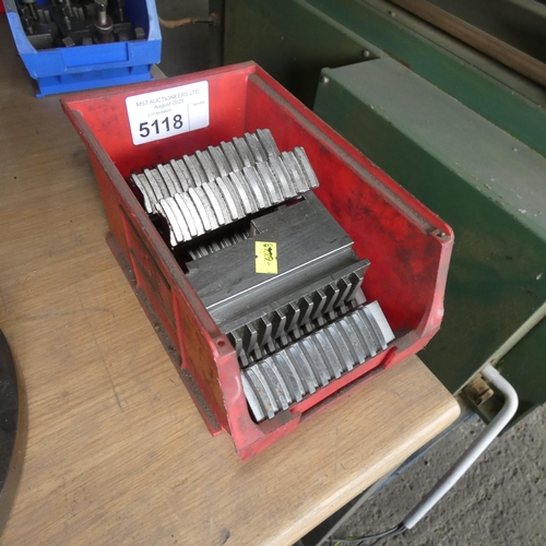 5118 - 1 box containing a quantity jaws to fit lathe chucks