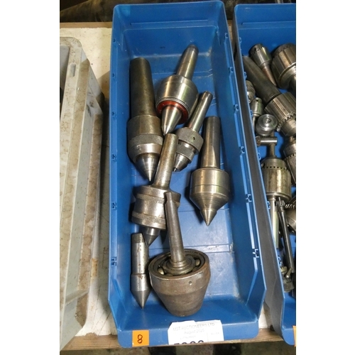 5066 - 1 x blue plastic box containing a quantity of various rotating centres