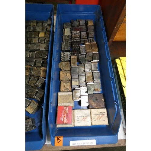 5073 - 1 x blue plastic box containing a quantity of various Coventry die chasers