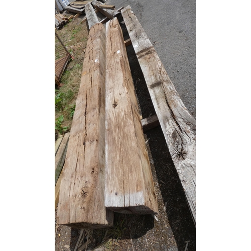6535 - 1 x 30 year old air dried english oak beam (lovely colour when sanded)  measuring approx 361cm x 25c... 