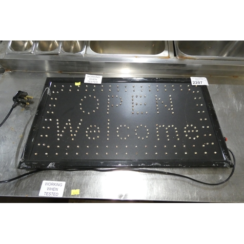 2207 - A light up 'Welcome open' sign trade