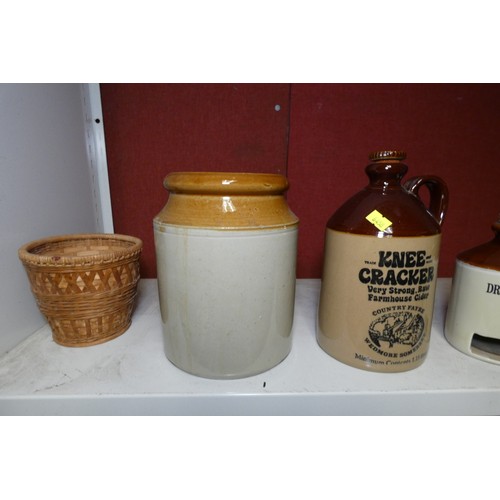 4019 - A quantity of vintage and other stoneware bottles and jars (one shelf)