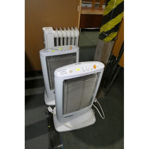 3196 - 3 x various electric heaters 240v (Trade)