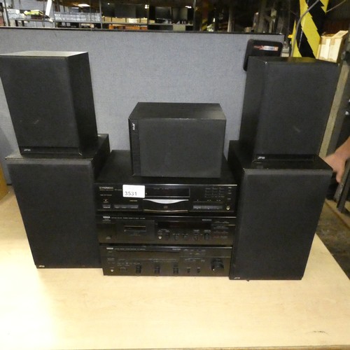 3531 - A Stereo sound system comprising of A Yamaha Natural sound Amplifier type RXV-390RDS, A Yamaha casse... 