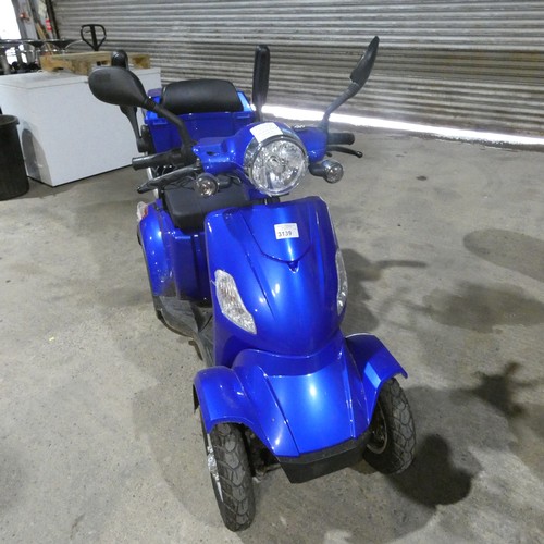 3139 - 1 x Green Power model Fastest Blue battery powered mobility scooter supplied with key and 4 x spare ... 
