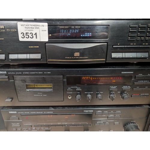 3531 - A Stereo sound system comprising of A Yamaha Natural sound Amplifier type RXV-390RDS, A Yamaha casse... 
