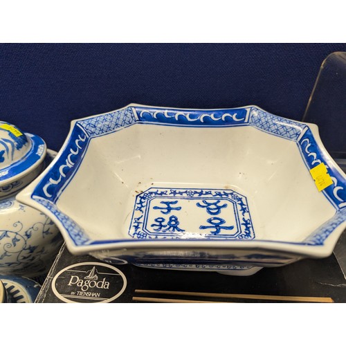 4221 - 2 Imari jars with covers and a quantity of miscellaneous decorative oriental jars and pots etc