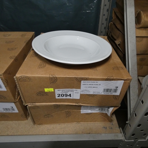 12x white wide rim deep plates approx 22cm by Pillivuyt