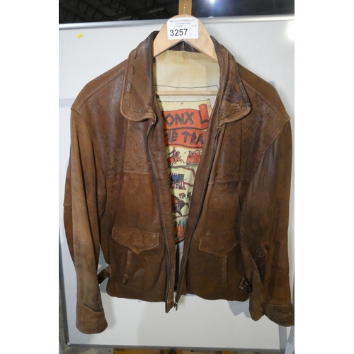 1 x Bronx Apache Trail brown leather jacket size S