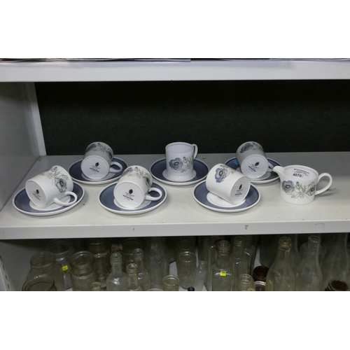 A set of six decorative Suzie Cooper design Wedgwood coffee cups and ...