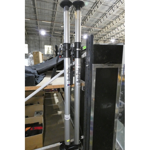 2 x Manfrotto adjustable height aluminum Auto Poles each approx 210cm ...