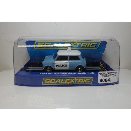 8004 - 1 x Scalextric Morris Mini Police C3213 boxed slot car